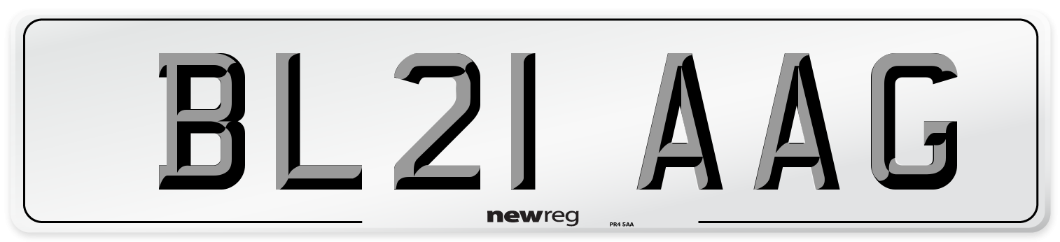 BL21 AAG Number Plate from New Reg